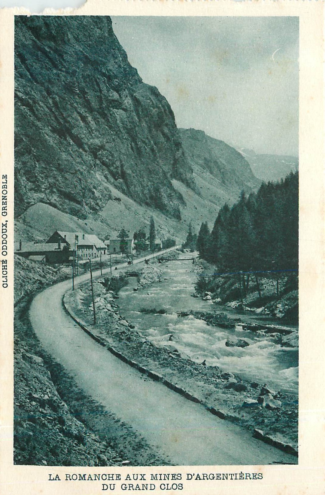 La Romanche aux mines d'Argentières du Grand Clos — cliché Oddoux, Grenoble