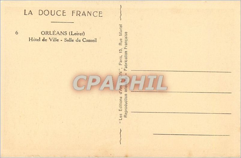 CPA LA DOUCE FRANCE-ORLEANS(Loiret) Palais de Justice — Verso