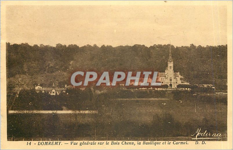 Domremy — Vue générale sur le Bois Chenou, la Basilique et le Carmel — Modurna, n°14