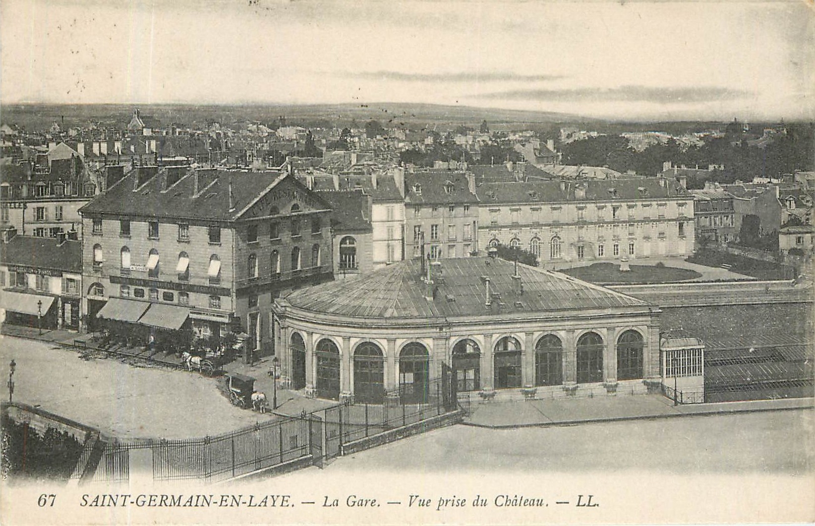CPA SANT-GERMAIN EN-LAYE-La gare-Vue prise du Chateau-LL