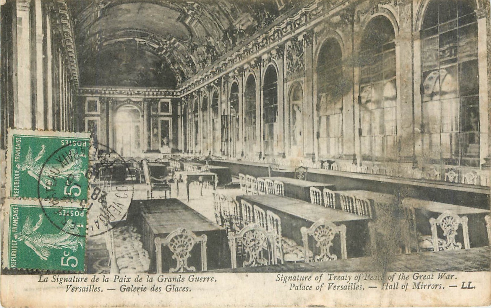 CPA La signature de la Paix de la Grande Guerre.Versailles-Galerie des Glaces