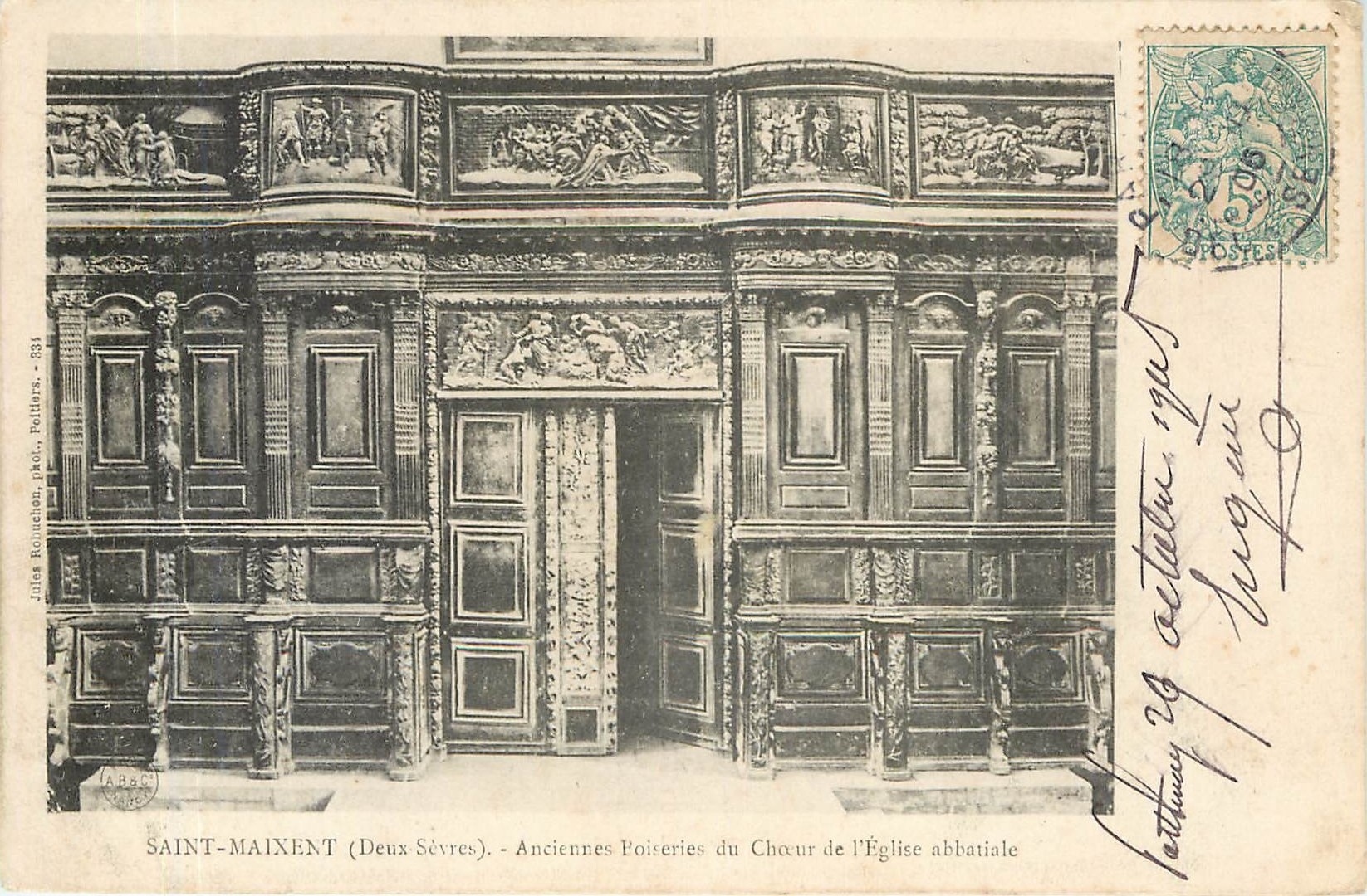 CPA SAINT MAIXENT (Daeux-Sevre)-Anciennes Poiseries du Choeur de l'Eglise abbatiale