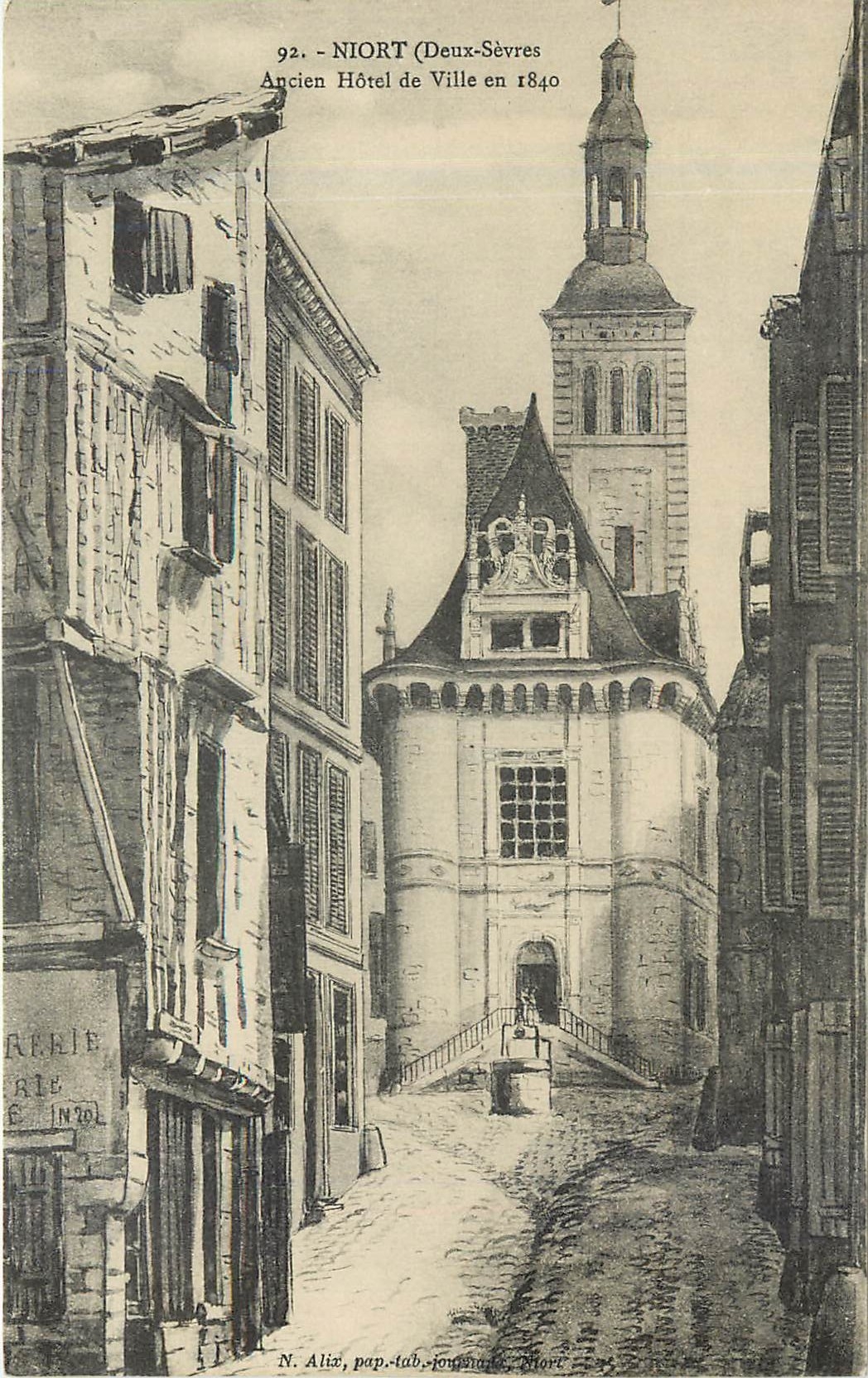 CPA NIORT-(Deux Sevre Ancien Hotel de Ville en 1840)
