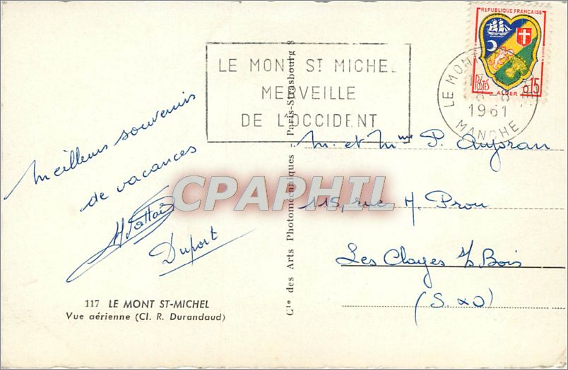 CPA LE MONT ST MCHEL Vue aerinne (CI R Durandaud — Rückseite