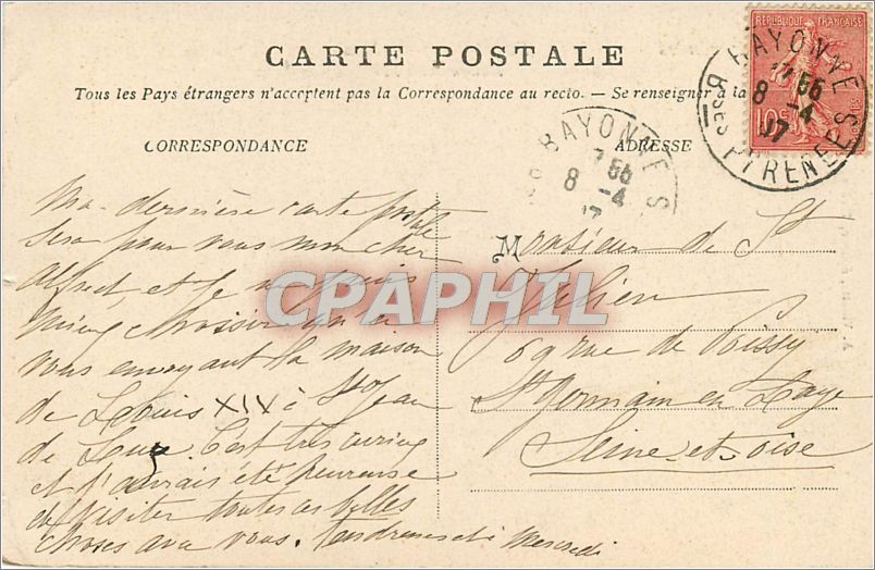 CPA LES PYRENEES ST Jean-de -Luz . Maison Louis XIV — Rückseite