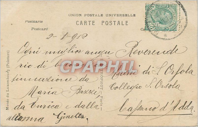 CPA MUSEE DU LUXEMBOURG-A J DAGAN BOUVE RET LE PAIN BENIT — Rückseite