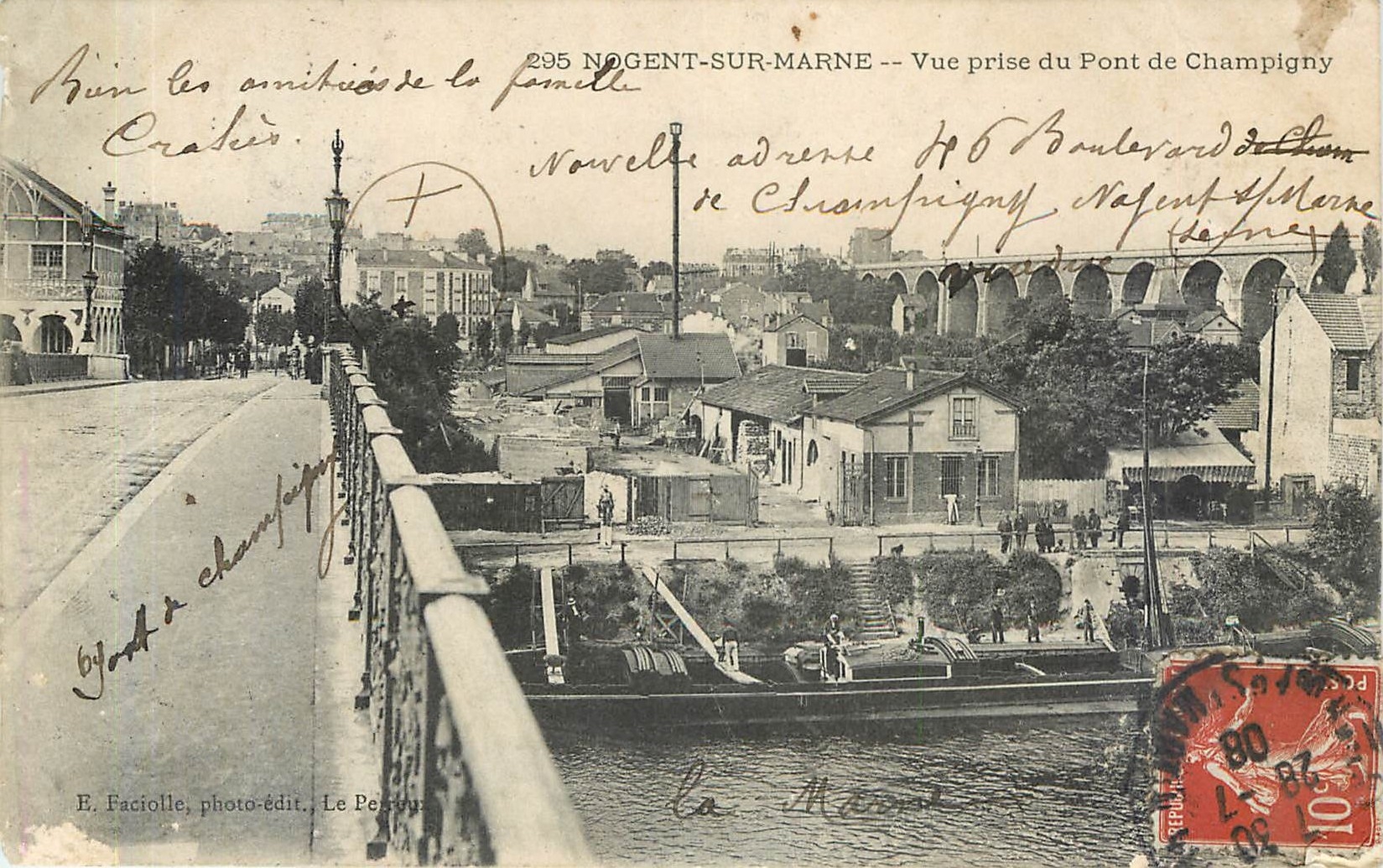 CPA NOGENT SUR MARNE Vue prise du Pont de Champigny