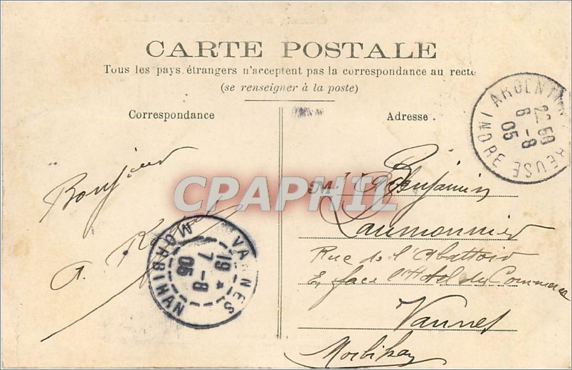 Croissant (Creuse) — Die Creuse am Fuße der Ruinen — Quesnel, phot. Argenton — Rückseite