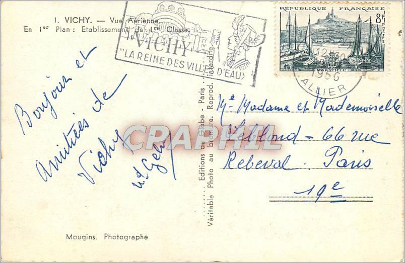 CPA VICHY-Vue Aerienne .En 1er plan:Etablissement de 1 er Classe — Back
