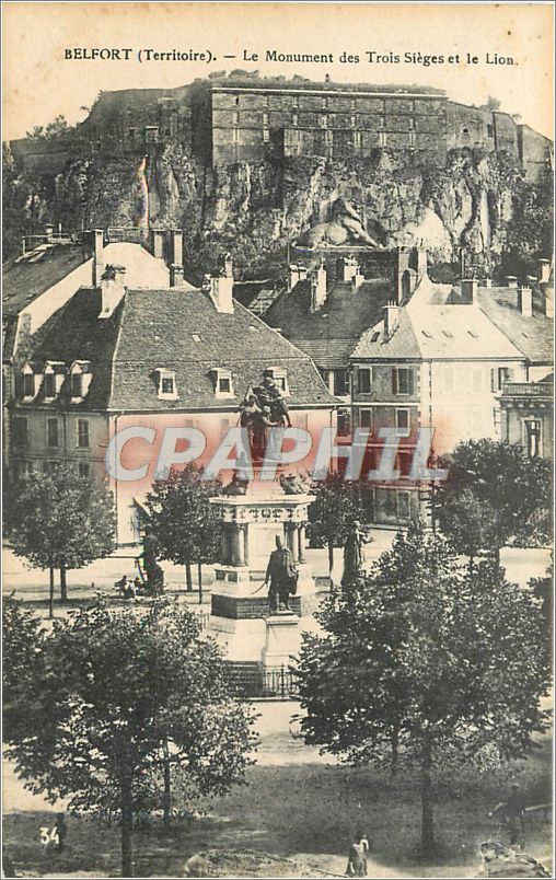 CPA BELFORT (Territire)-Le Monument des Trois Siegs et le Lion
