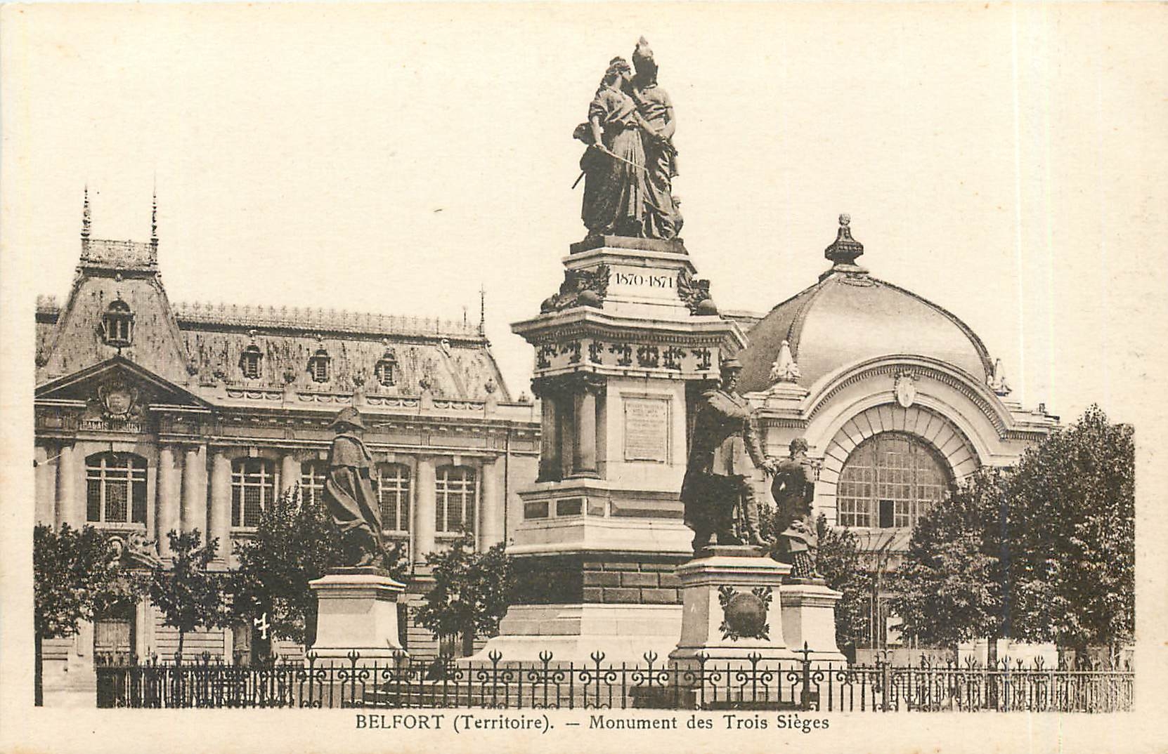 CPA BELFORT(TERRITOIRE)-monument des trois sieges