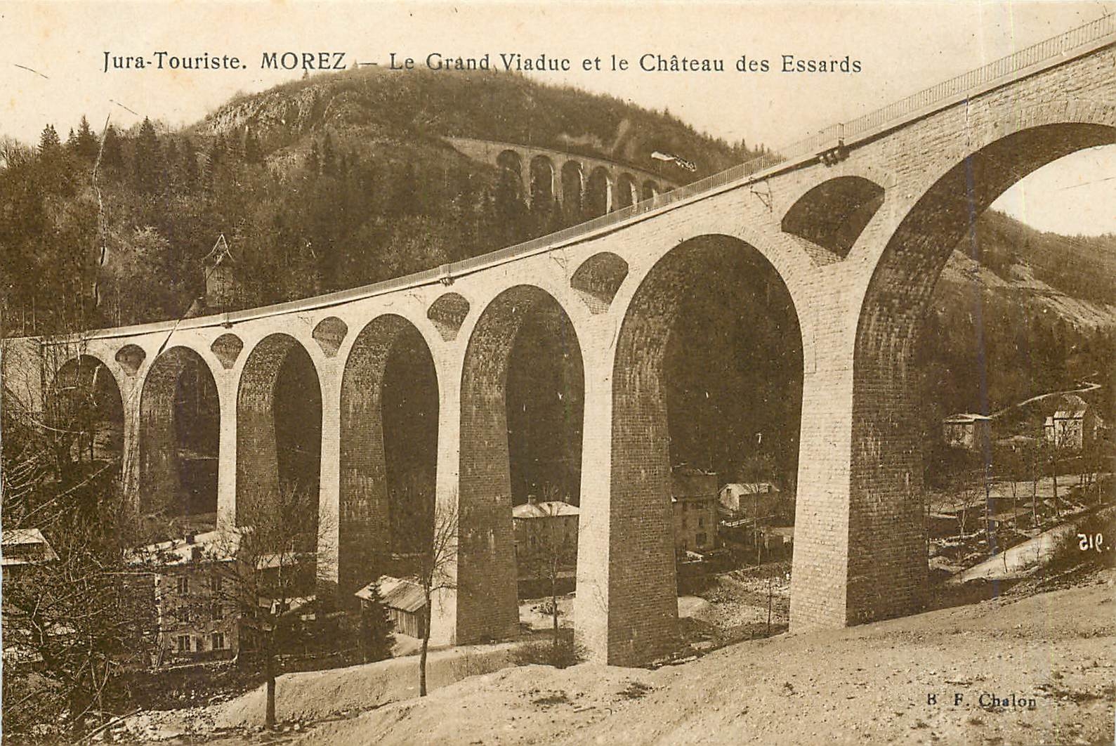CPA Jura-Touriste MOREZ-Le BAS Le grand Viaduc et le Chateu des Essart