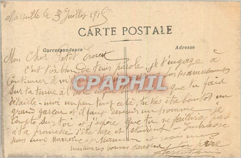 CPA Marseille Interieur du Vieux Port  — Rückseite