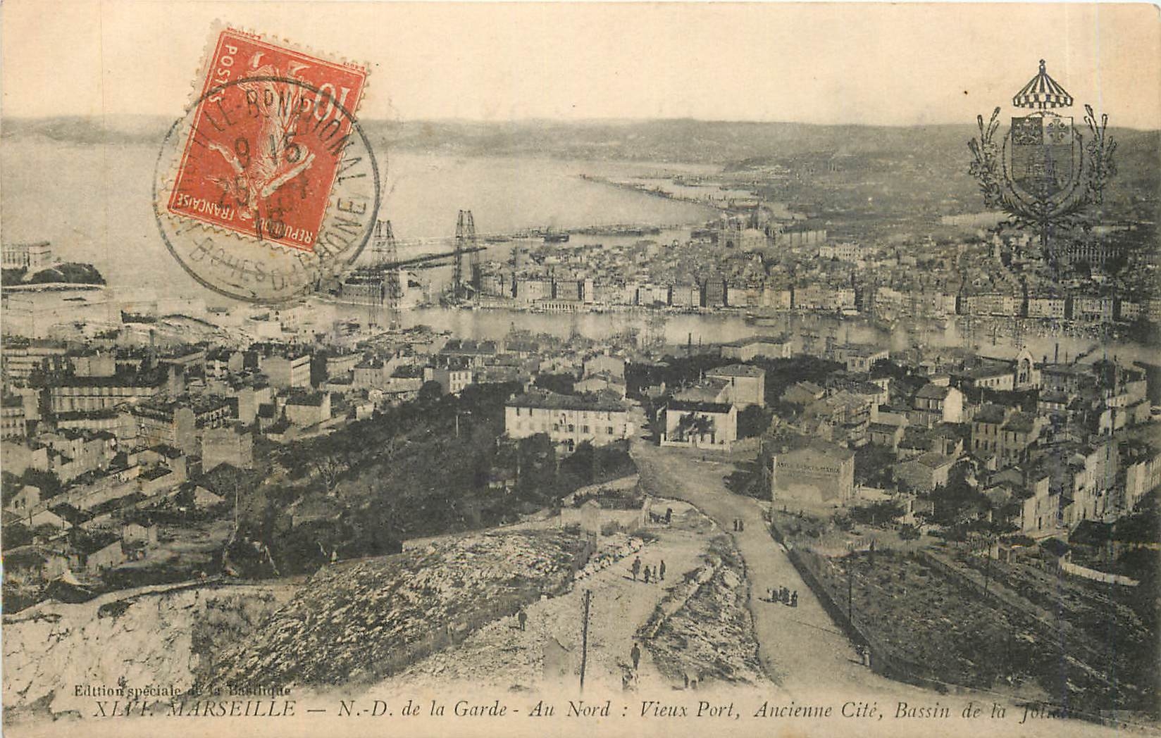 CPA Marseille ND de la Garde Au Nord Vieux Port Ancienne Cite Bassin de la Jolie 