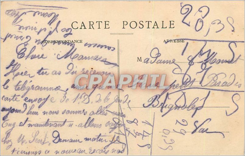 CPA Marseille ND de la Garde Au Nord Vieux Port Ancienne Cite Bassin de la Jolie  — Rückseite