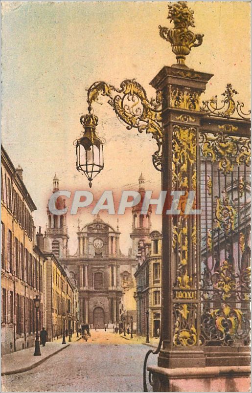 CPA Nancy Rue Maurice Basses et la Cathedrale Une des grilles de Jean Lamour 