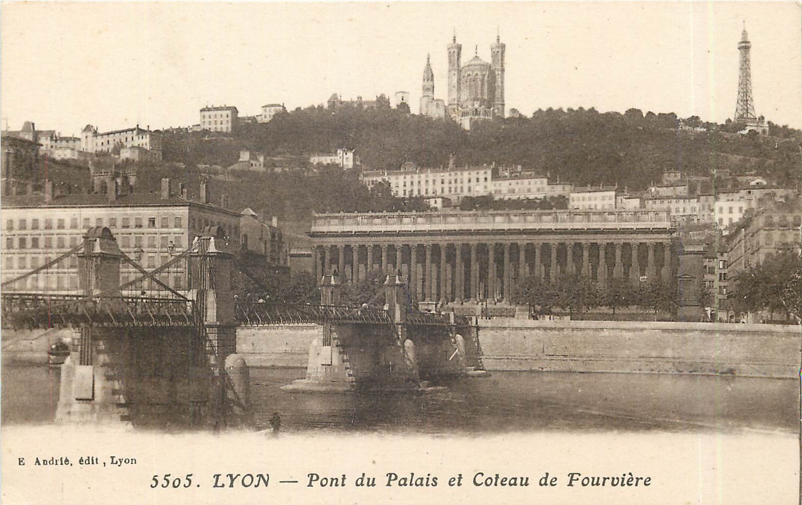 CPA Lyon Pont du Palais et Coteau de Fourviere 