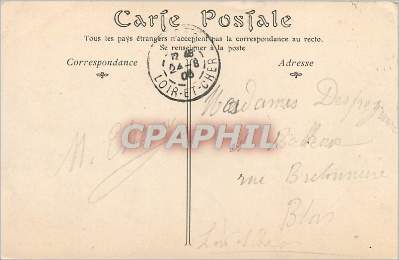 CPA Etretat Vue sur la Plage prise de la Falaise d'Aval  — Rückseite