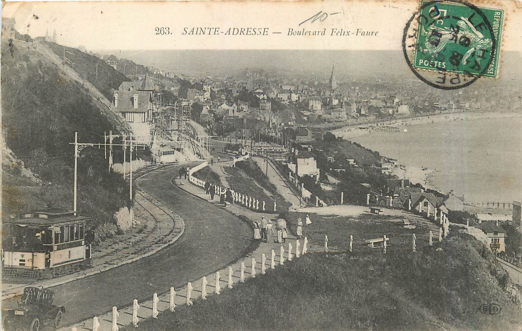 CPA Saint Adresse Boulevard Felix Faure Tramway
