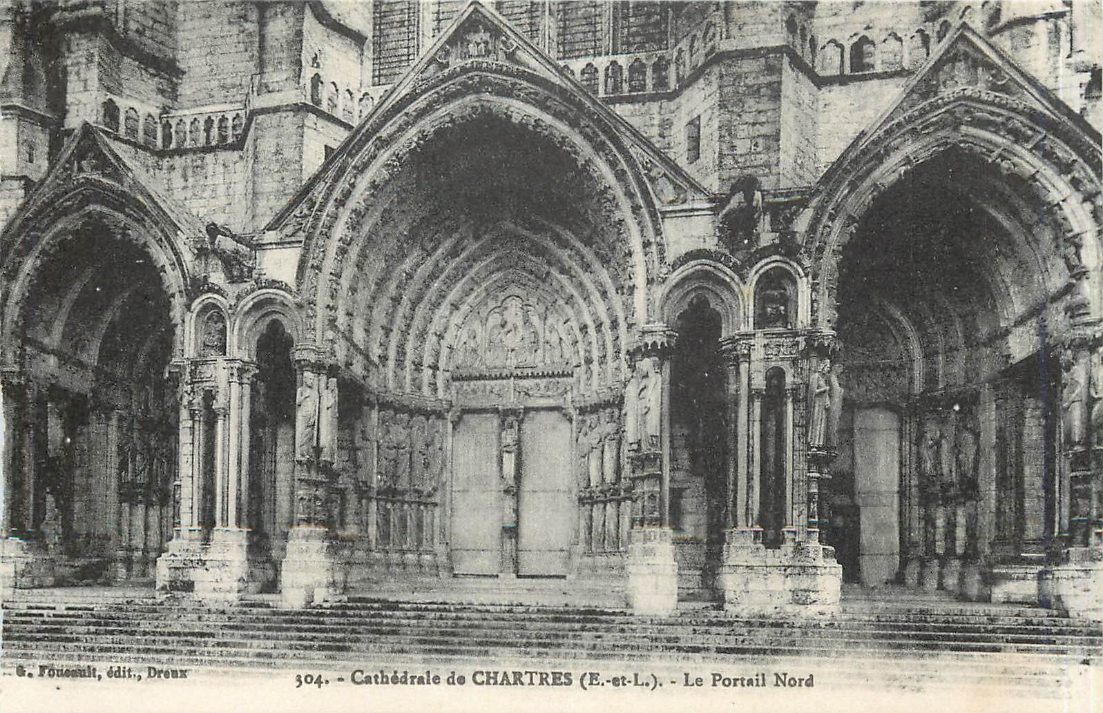 CPA Cathedrale de Chartres E et L Le Portail Nord 