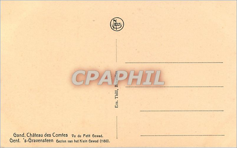 CPA Gand Chateau des Comtes vu du Petit Gewad  — Rückseite