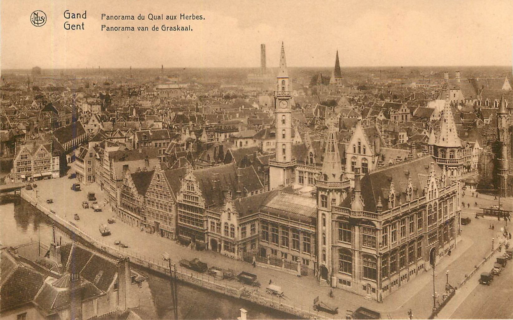 CPA Gand Panorama du Quai aux Herbes 