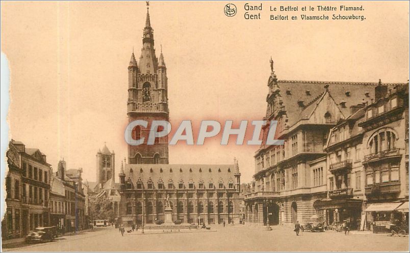 CPA Gand Le Beffroi et le Theatre Flamand 