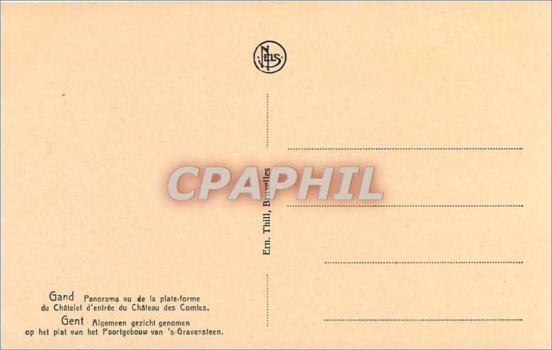 CPA Gand Panorama vu de la plat forme du Chatelet d'entree du Chateau des Comtes  — Rückseite