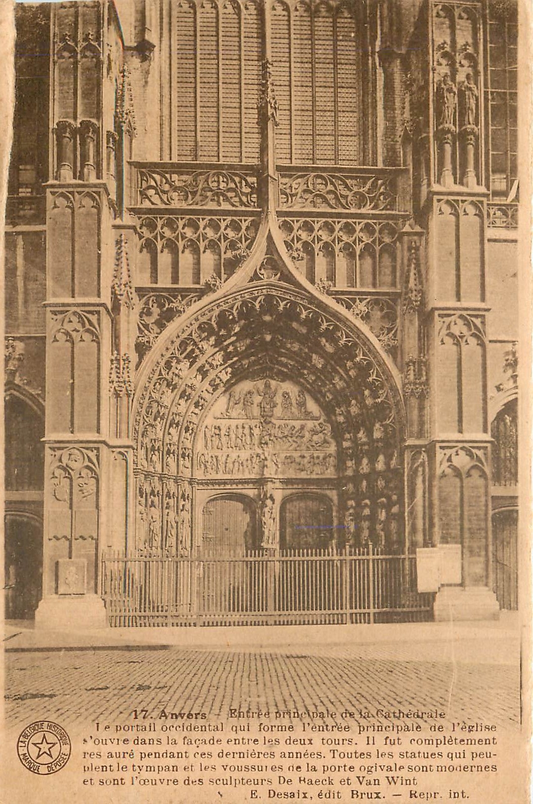 CPA Anvers Entre principale de la Cathedrale 