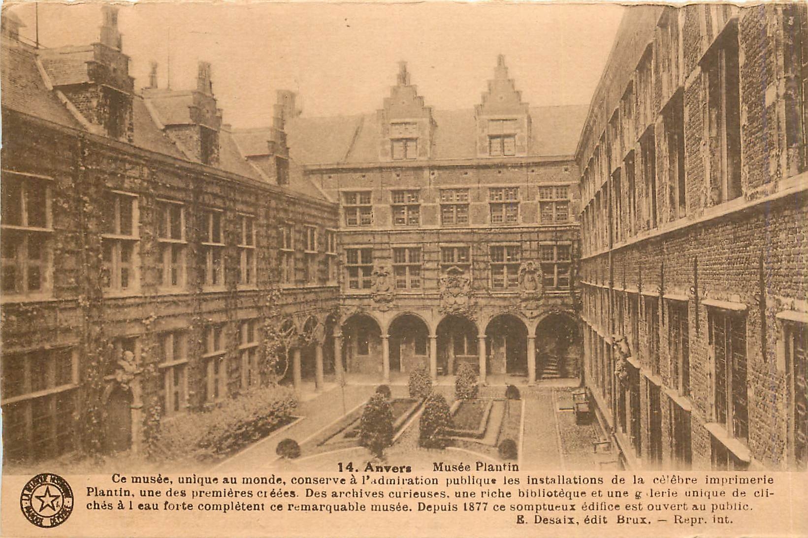 CPA Anvers Musee Plantin Ce musee unique au monde conserve a l'admiration publique les installations