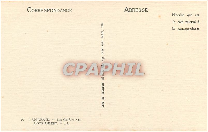 CPA Langeais Le Chateau Cote Ouest  — Verso