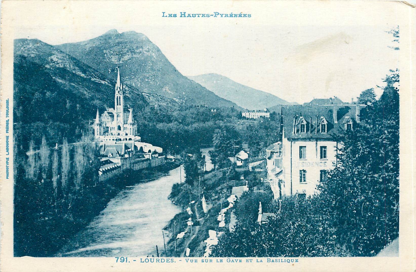 Lourdes — Vue sur le Gave et la Basilique — Les Hautes-Pyrénées, n°791