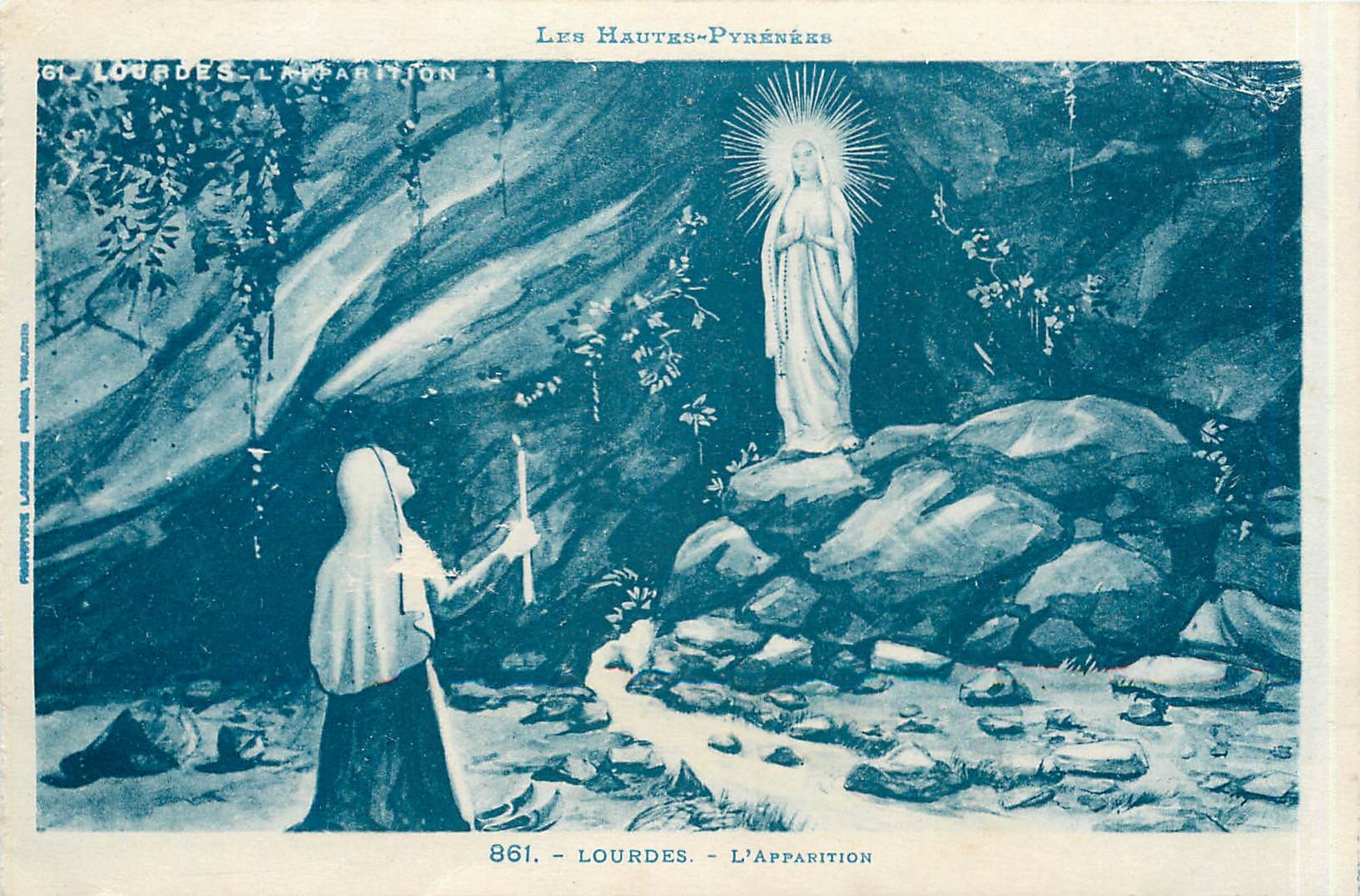 CPA Les Hautes Pyrenees Lourdes L'Apparition 