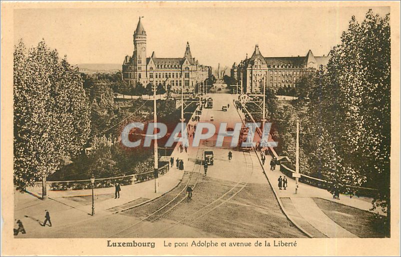 CPA Luxembourg Le Pont Adolphe et avenue de la Liberte 