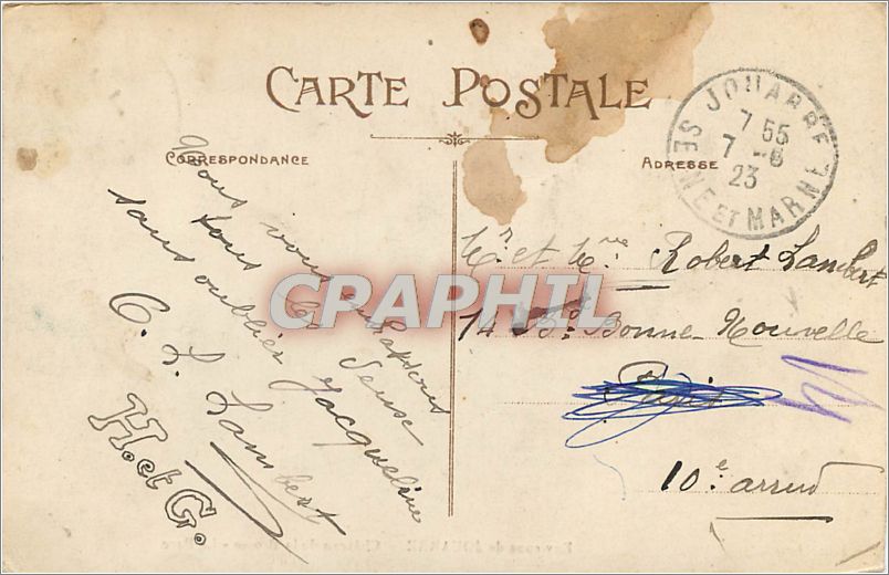 CPA Environs de Jouarre Chateau de la Brosse Le Parc  — Rückseite