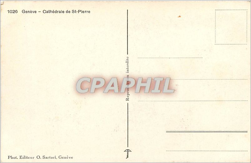 CPA Geneve Cathedrale de St Pierre  — Verso