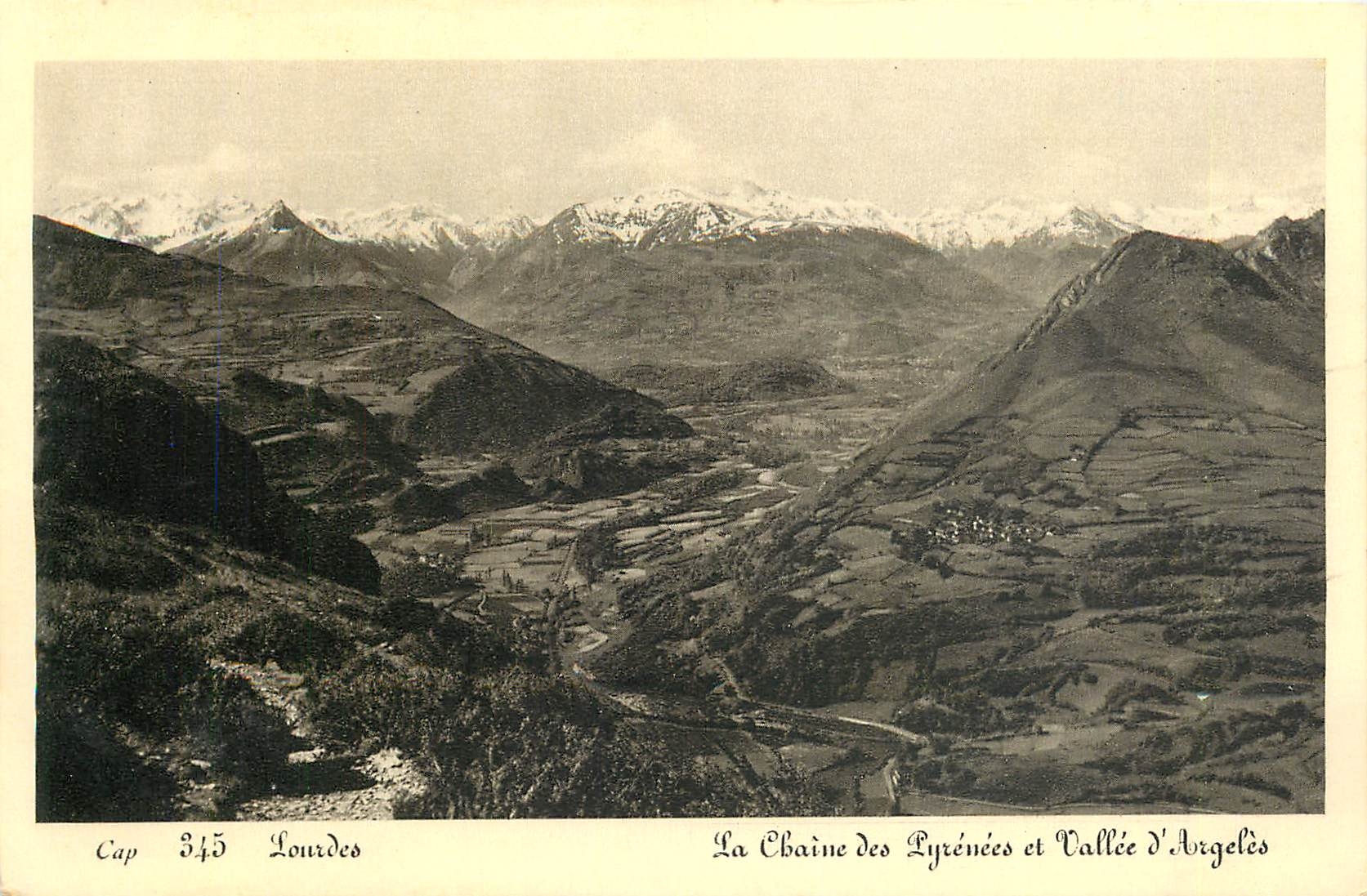 CPA Lourdes La Chaine des Pyrenees et Vallee l'Argeles 