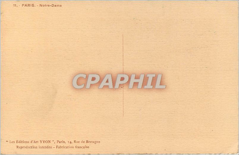 CPA Paris Notre Dame  — Rückseite
