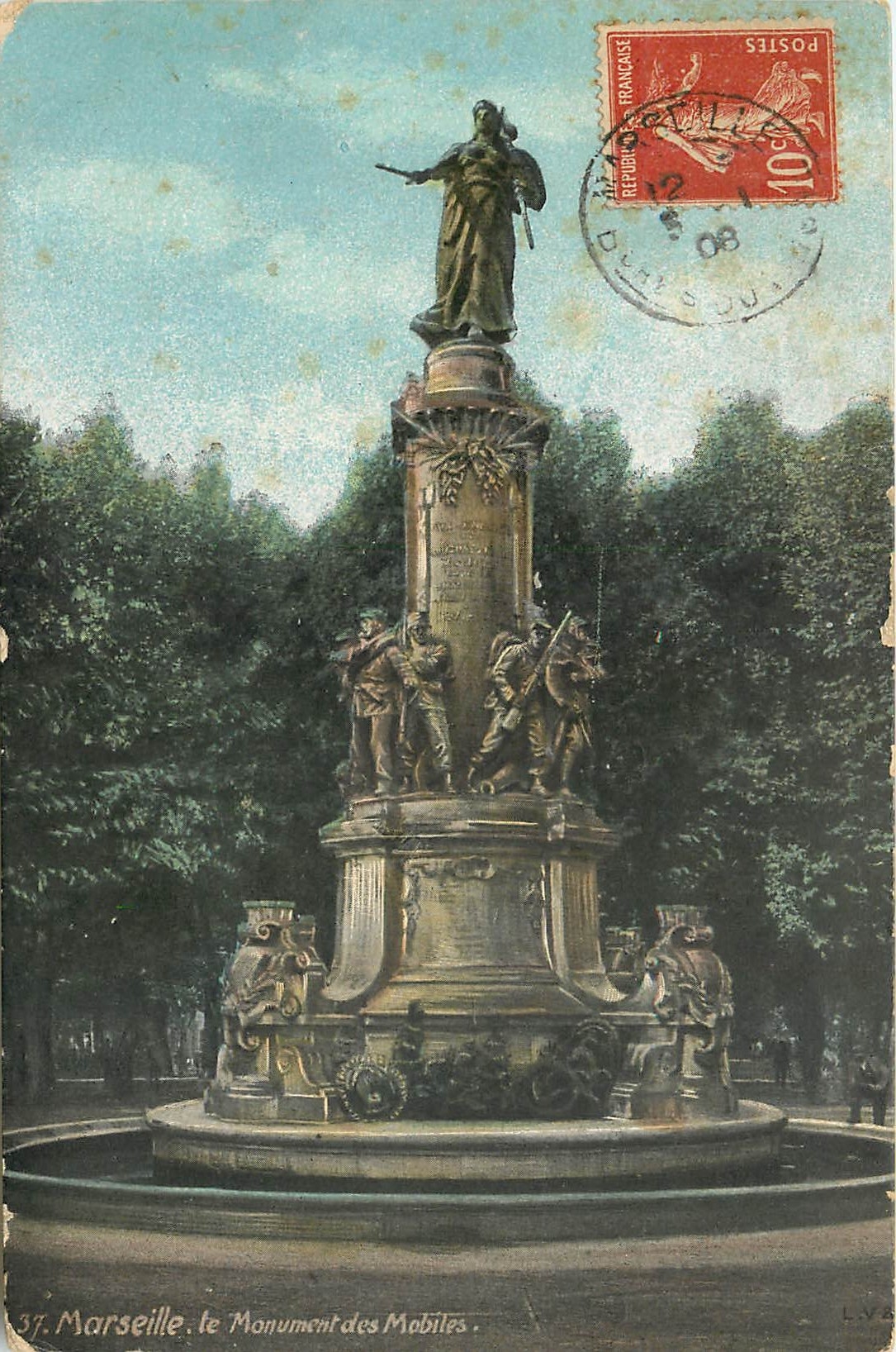 CPA Marseille le Monument des Mobiles 