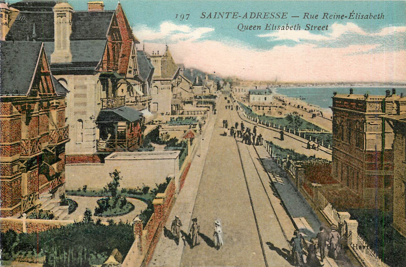 CPA Sainte Adresse Rue Reine Elisabeth Queen Elisabeth Street 