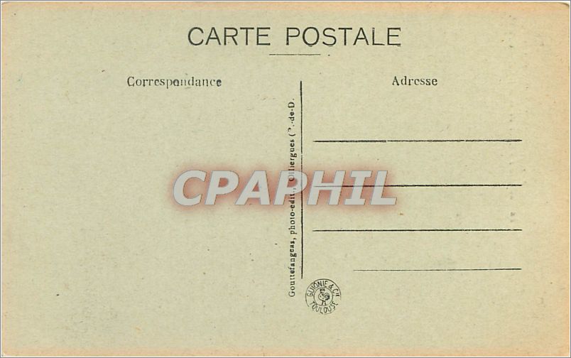 CPA Clermont Ferrand La Cathedrale Tour de la Bayette G d'O  — Rückseite