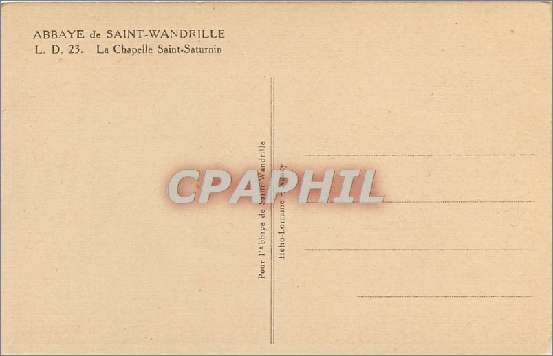 CPA Abbaye de Saint Wandrille La Chapelle Saint Saturnin  — Rückseite
