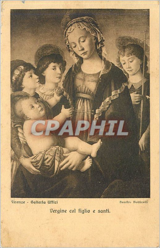 CPA Vergine col figlio e santi 