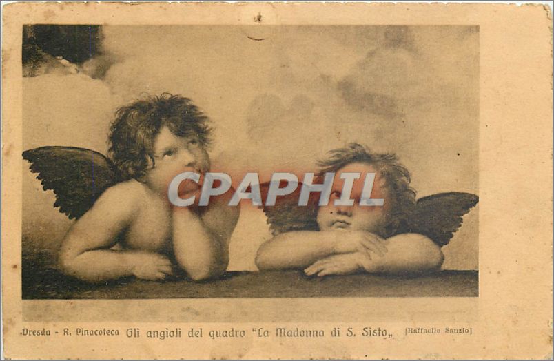 CPA Dresda R Pinacoteca Gli angioli del quadro La Madonna di S Sisto 