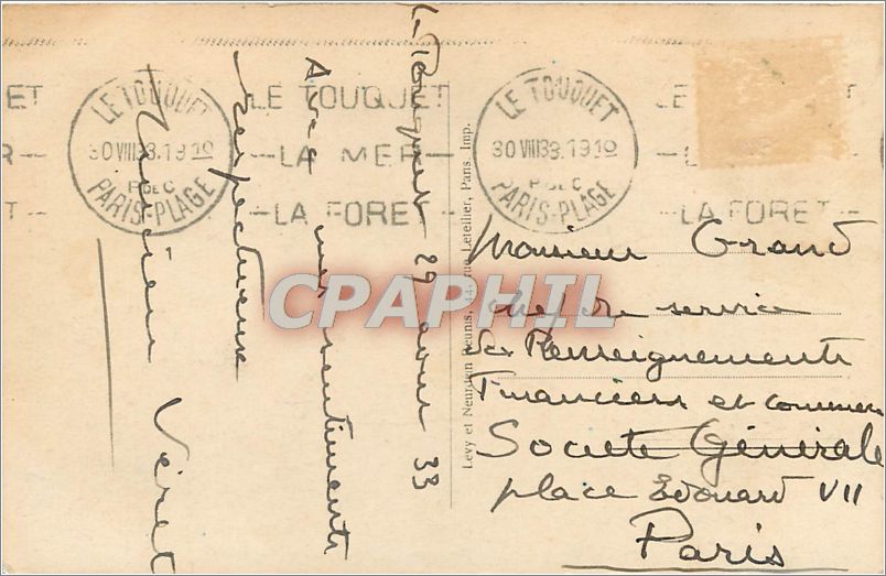 Le Touquet-Paris-Plage — Match de Water-Polo — Éditeur : Arch. Dételier, Ent. L.L. — Rückseite