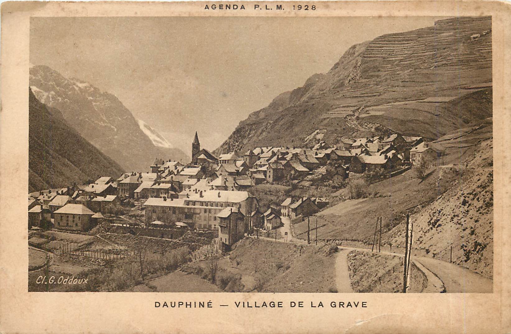 Dauphiné — Village de La Grave — Cl. G. Oddoux, Agenda P.L.M. 1928