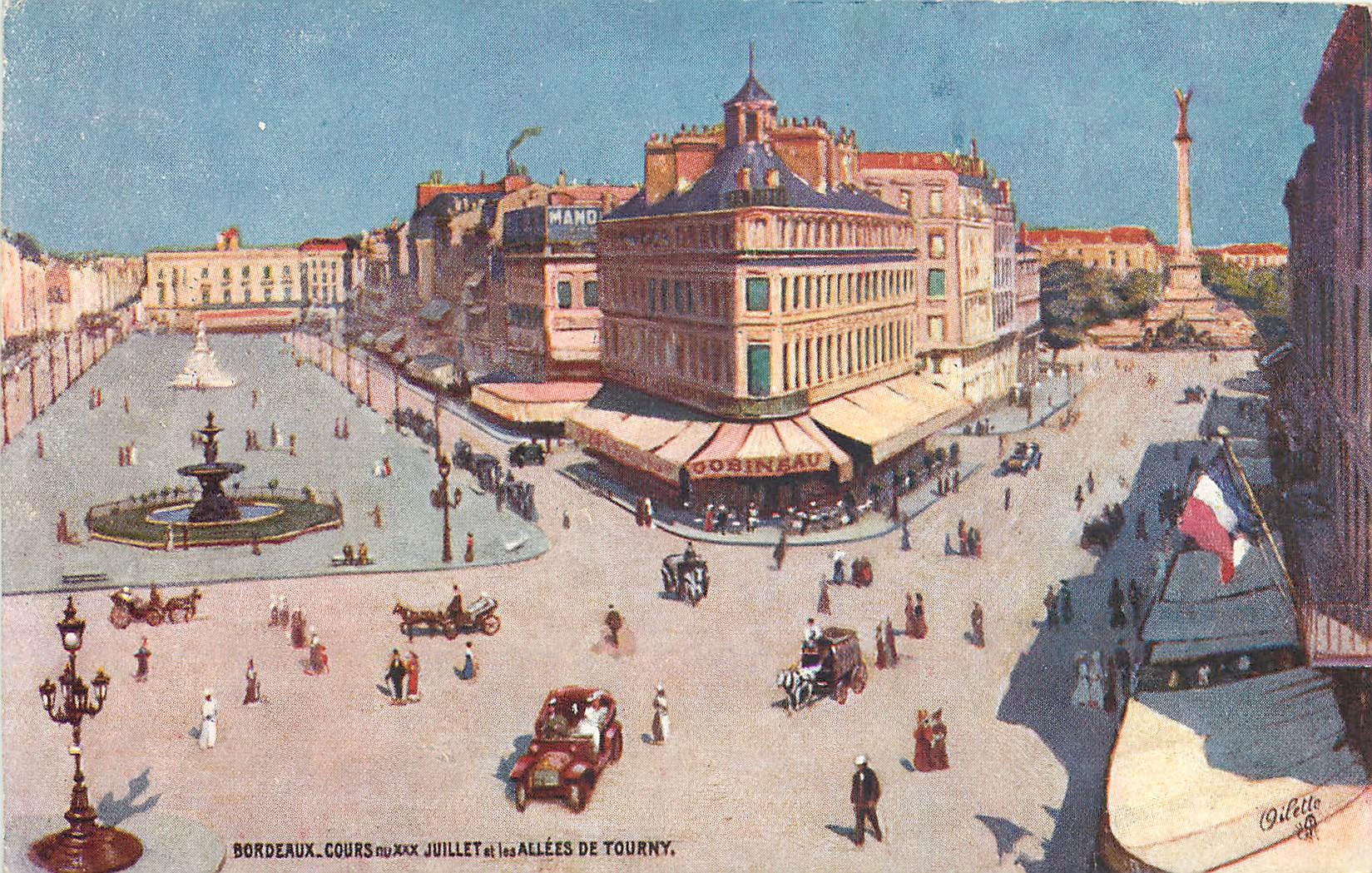 CPA Bordeaux Cours Juillet et les Allees de Tourny 