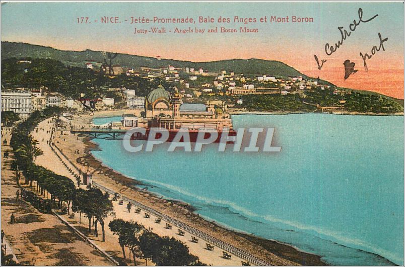 CPA Nice Jetee Promenade Baie des Anges et Mont Boron 