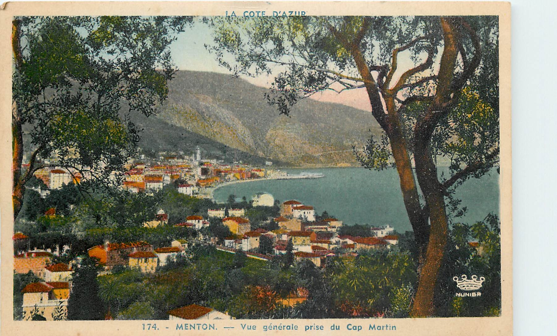 CPA Menton Vue generale prise du Cap Martin 