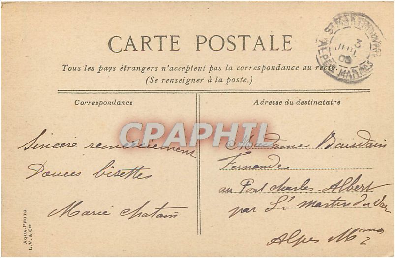 CPA Lyon La place des Cordeliers Tramway — Verso